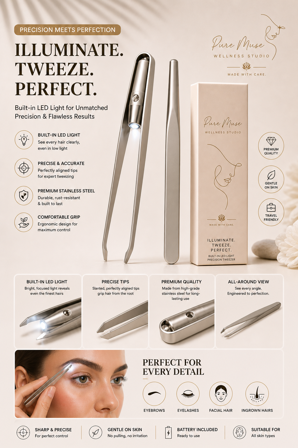 Pure Muse™ LED Precision Tweezer